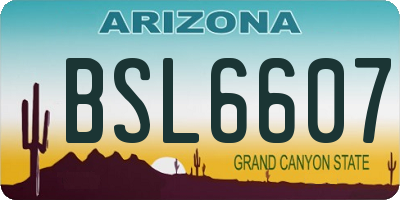 AZ license plate BSL6607