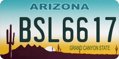 AZ license plate BSL6617