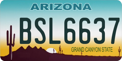 AZ license plate BSL6637
