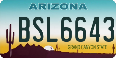 AZ license plate BSL6643