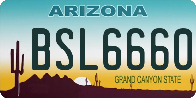 AZ license plate BSL6660