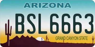 AZ license plate BSL6663