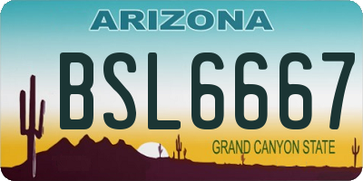 AZ license plate BSL6667