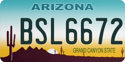 AZ license plate BSL6672
