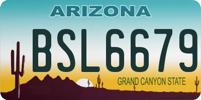 AZ license plate BSL6679