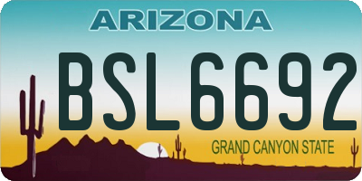 AZ license plate BSL6692