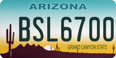 AZ license plate BSL6700