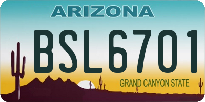 AZ license plate BSL6701