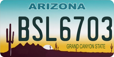 AZ license plate BSL6703