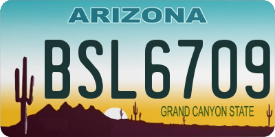 AZ license plate BSL6709