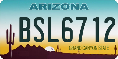 AZ license plate BSL6712