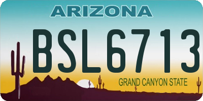 AZ license plate BSL6713