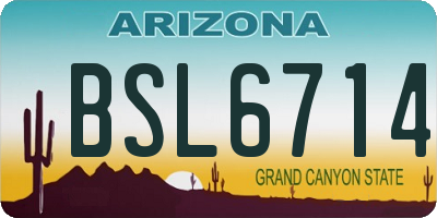 AZ license plate BSL6714