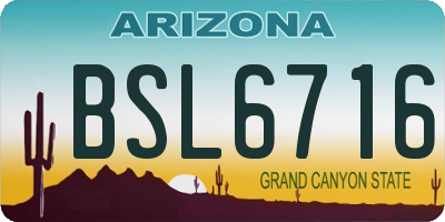 AZ license plate BSL6716