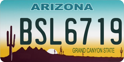 AZ license plate BSL6719