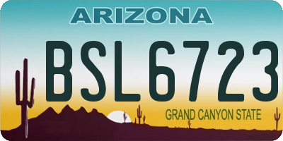 AZ license plate BSL6723