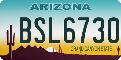 AZ license plate BSL6730