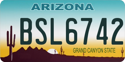 AZ license plate BSL6742