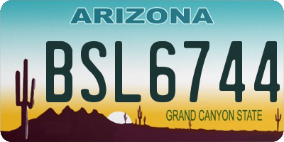 AZ license plate BSL6744