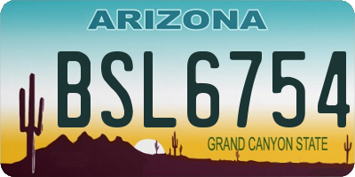 AZ license plate BSL6754