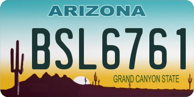 AZ license plate BSL6761