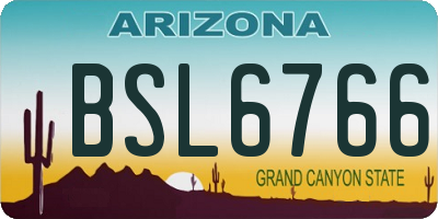 AZ license plate BSL6766