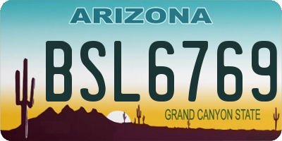 AZ license plate BSL6769