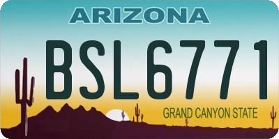 AZ license plate BSL6771