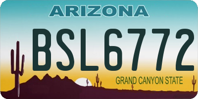 AZ license plate BSL6772