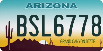 AZ license plate BSL6778