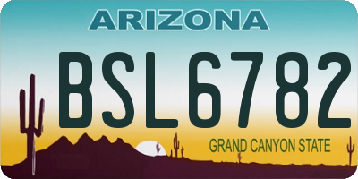 AZ license plate BSL6782