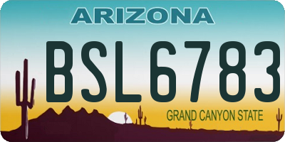 AZ license plate BSL6783