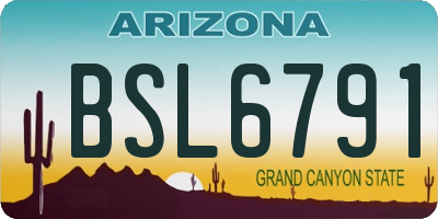 AZ license plate BSL6791