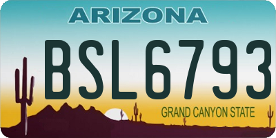 AZ license plate BSL6793