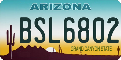 AZ license plate BSL6802