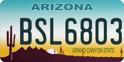 AZ license plate BSL6803