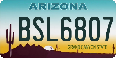 AZ license plate BSL6807