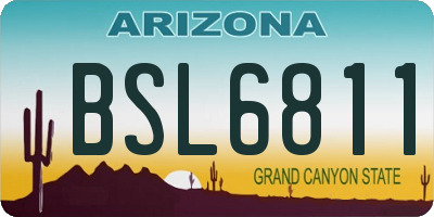 AZ license plate BSL6811