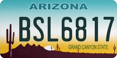 AZ license plate BSL6817