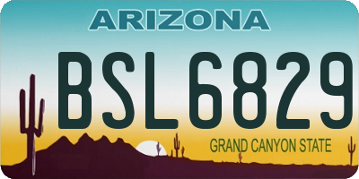 AZ license plate BSL6829