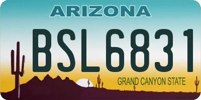 AZ license plate BSL6831