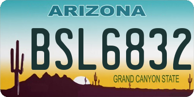 AZ license plate BSL6832