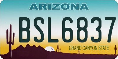 AZ license plate BSL6837