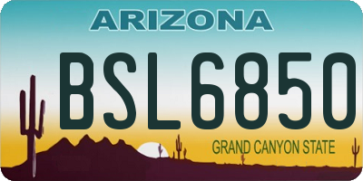 AZ license plate BSL6850