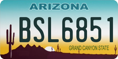 AZ license plate BSL6851
