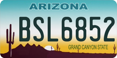 AZ license plate BSL6852