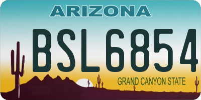 AZ license plate BSL6854