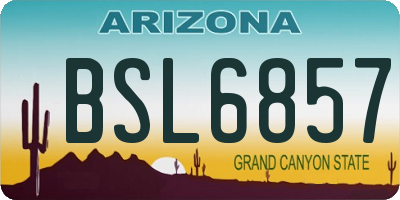 AZ license plate BSL6857