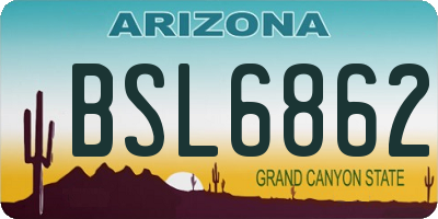 AZ license plate BSL6862