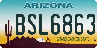 AZ license plate BSL6863